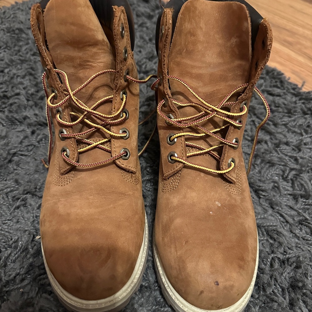 TIMBERLAND Men's Brown Leather Lace-Up Boots